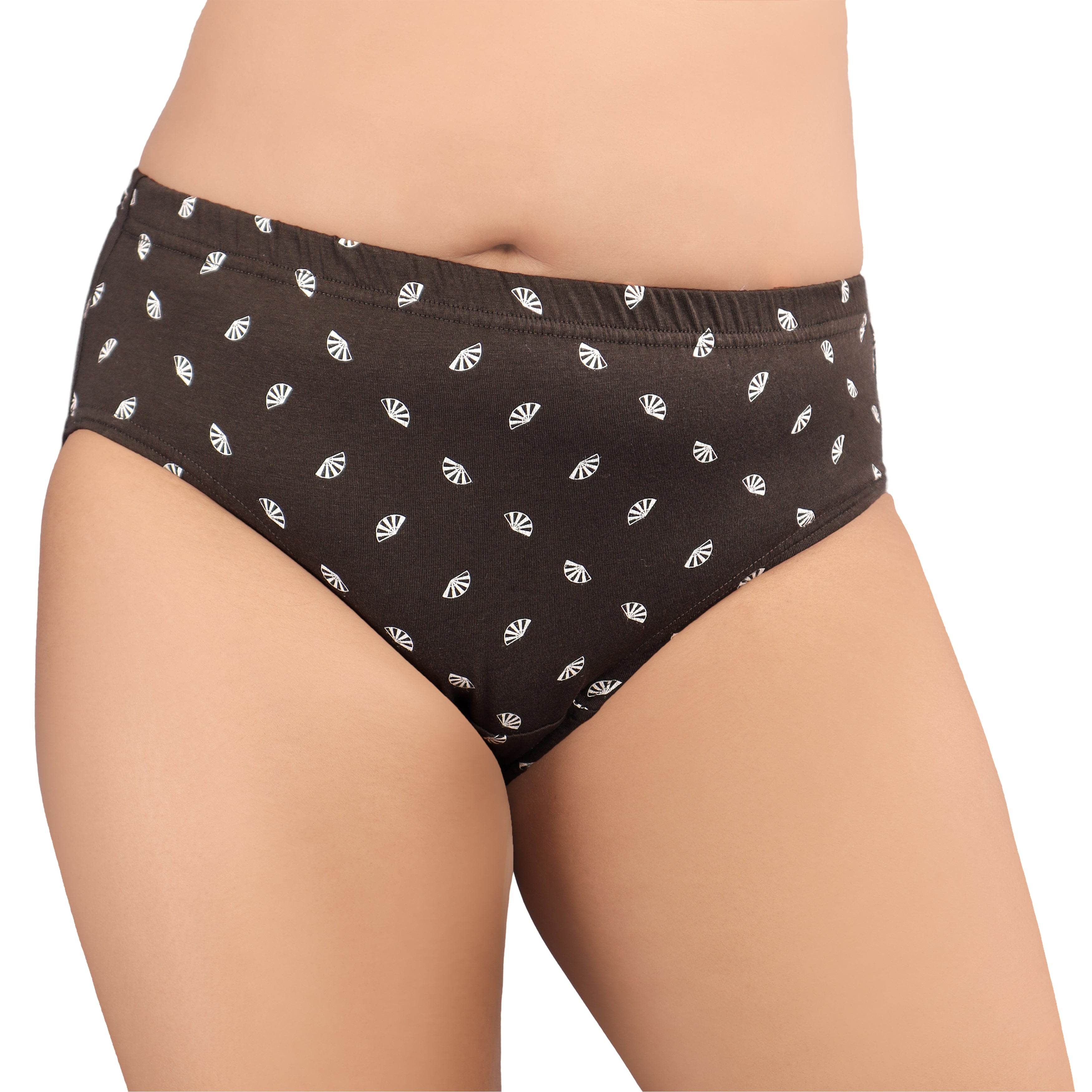 Women’s Printed Mid-Rise Briefs – Chocolate Leaf