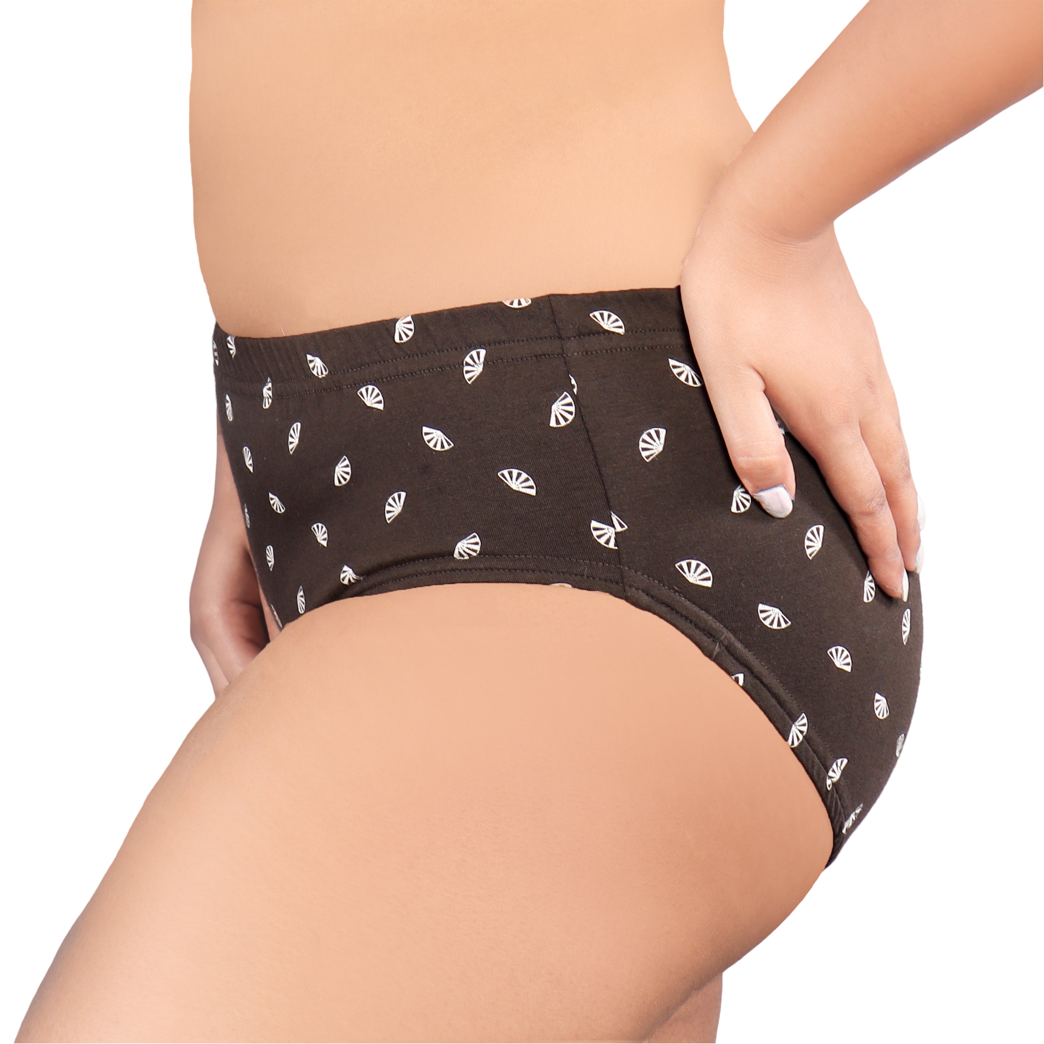 Women’s Printed Mid-Rise Briefs – Chocolate Leaf