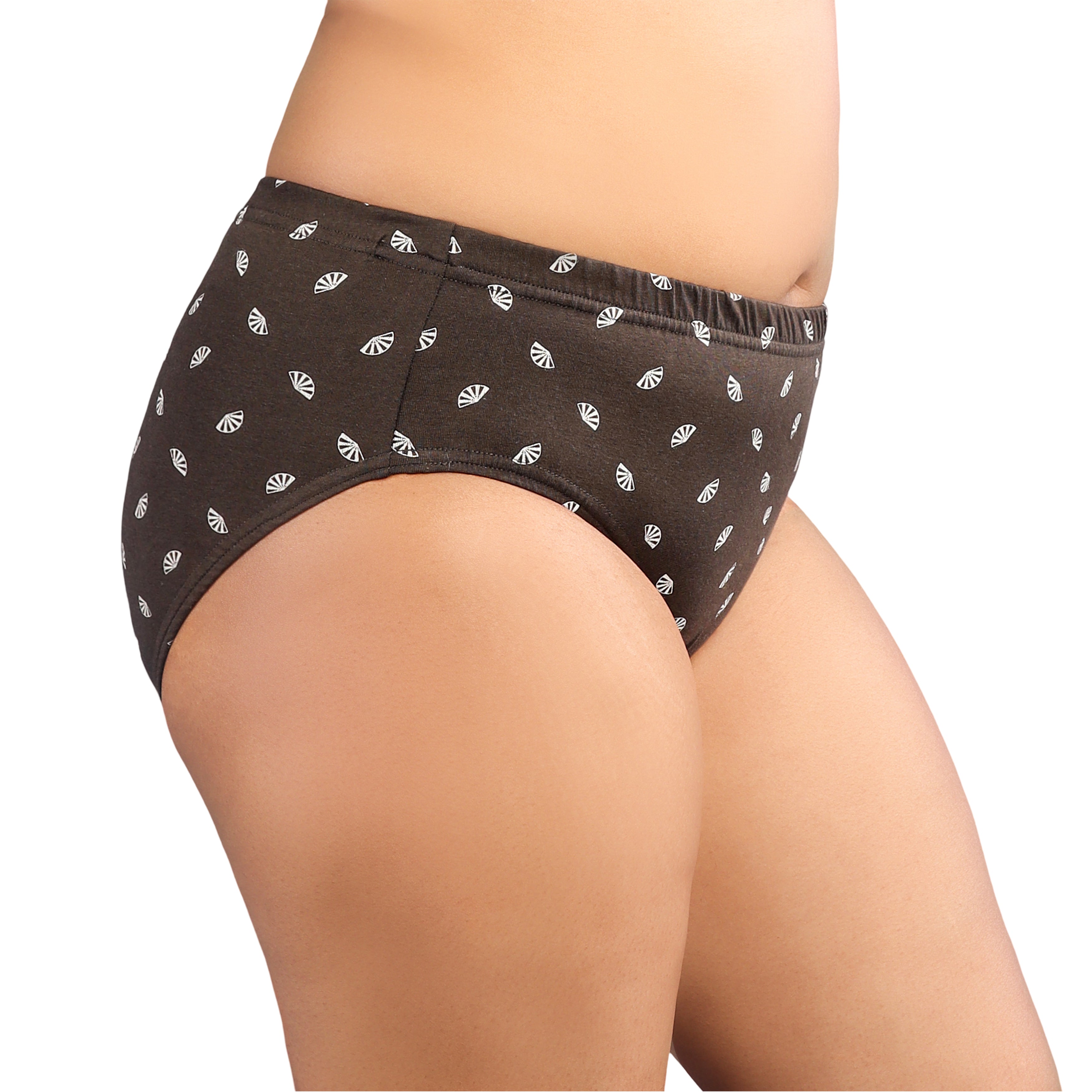 Women’s Printed Mid-Rise Briefs – Chocolate Leaf