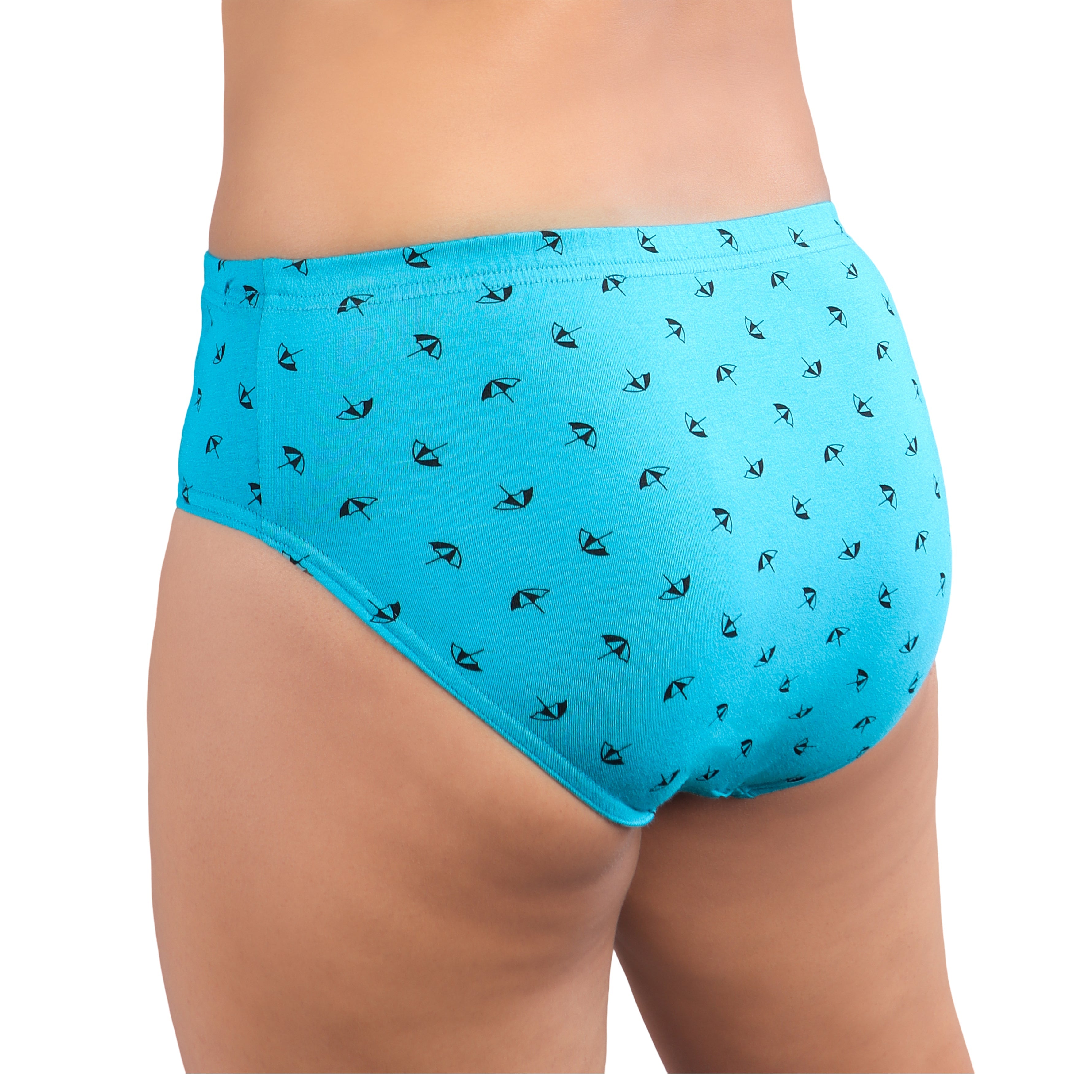 Women’s Printed Mid-Rise Briefs – Aqua Blue