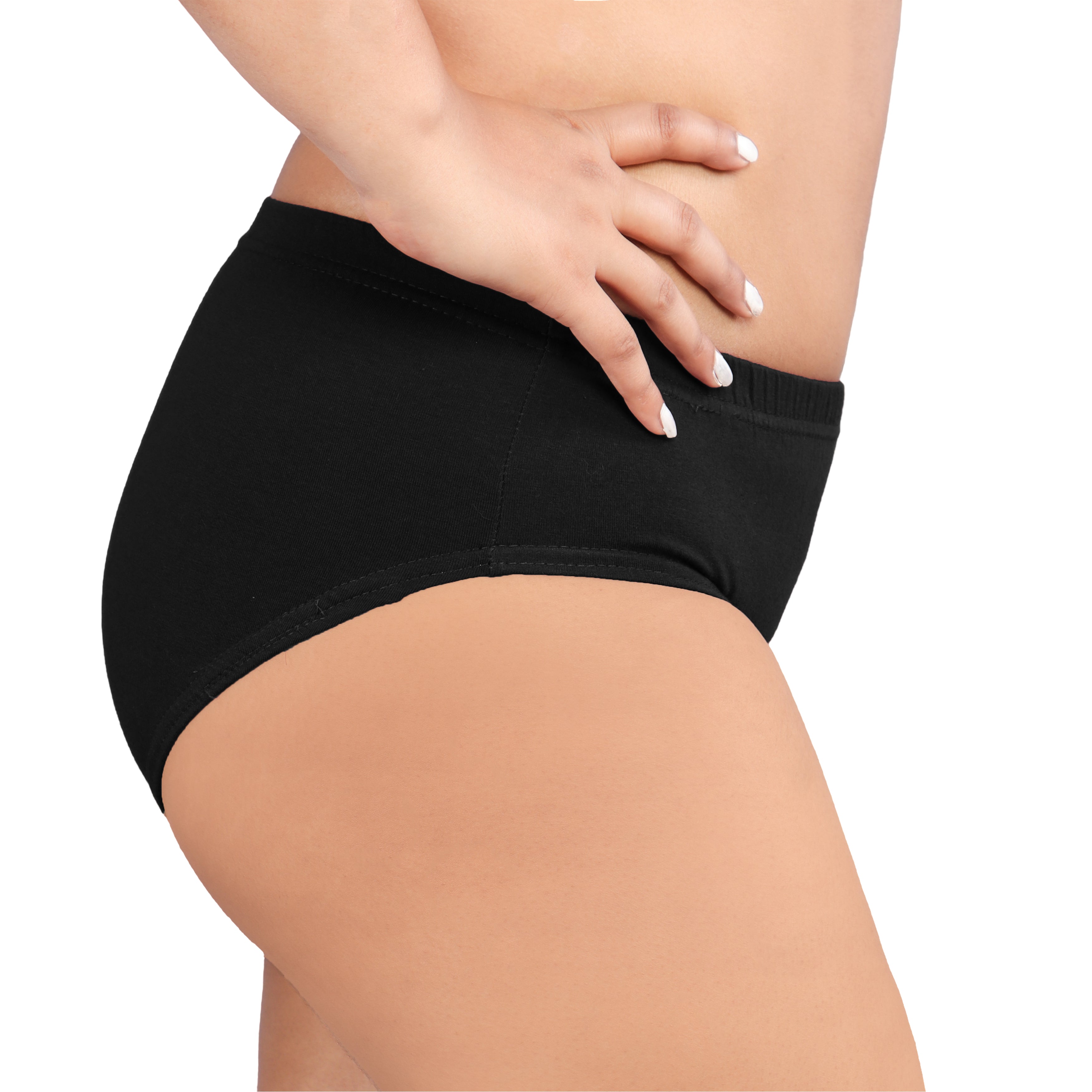 Women’s Cotton Mid-Rise Briefs – Black