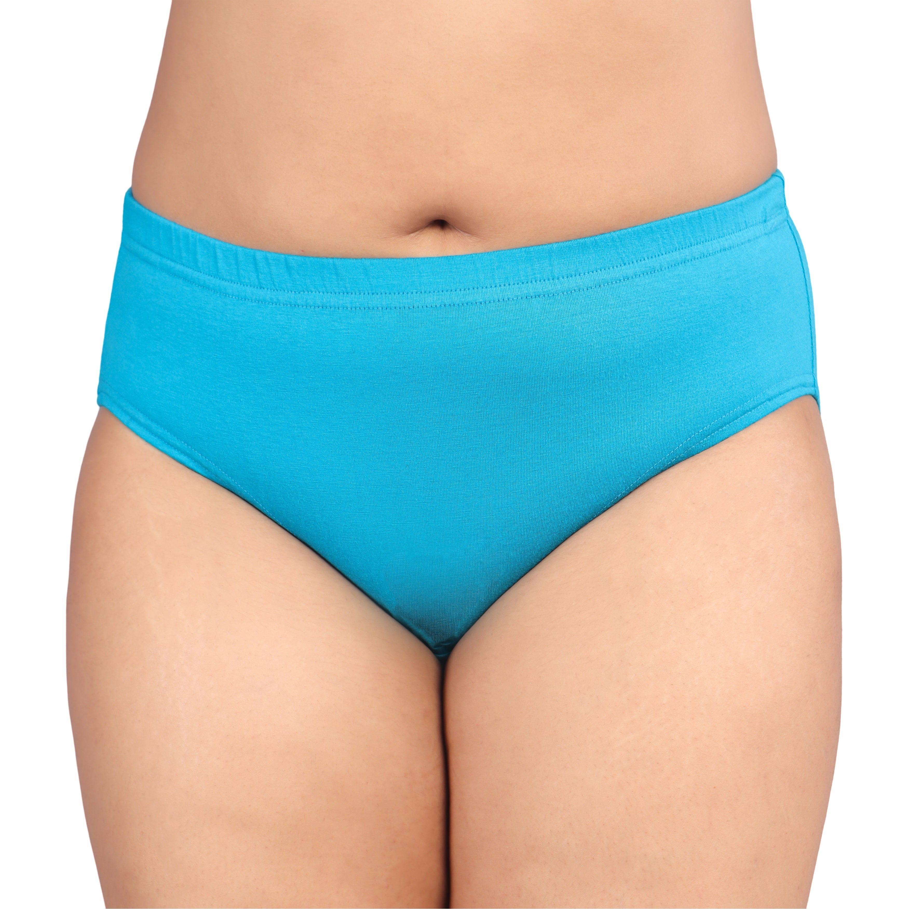 Women’s Seamless High-Waist Briefs – Aqua Blue