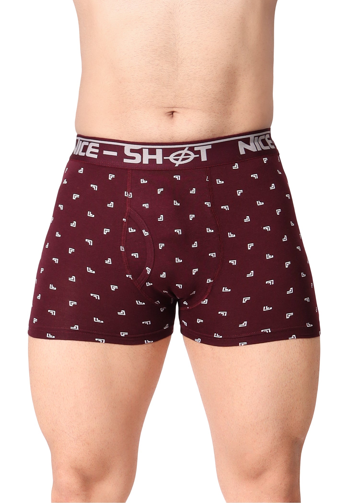Men’s Boxer Briefs – Maroon Micro Print Design