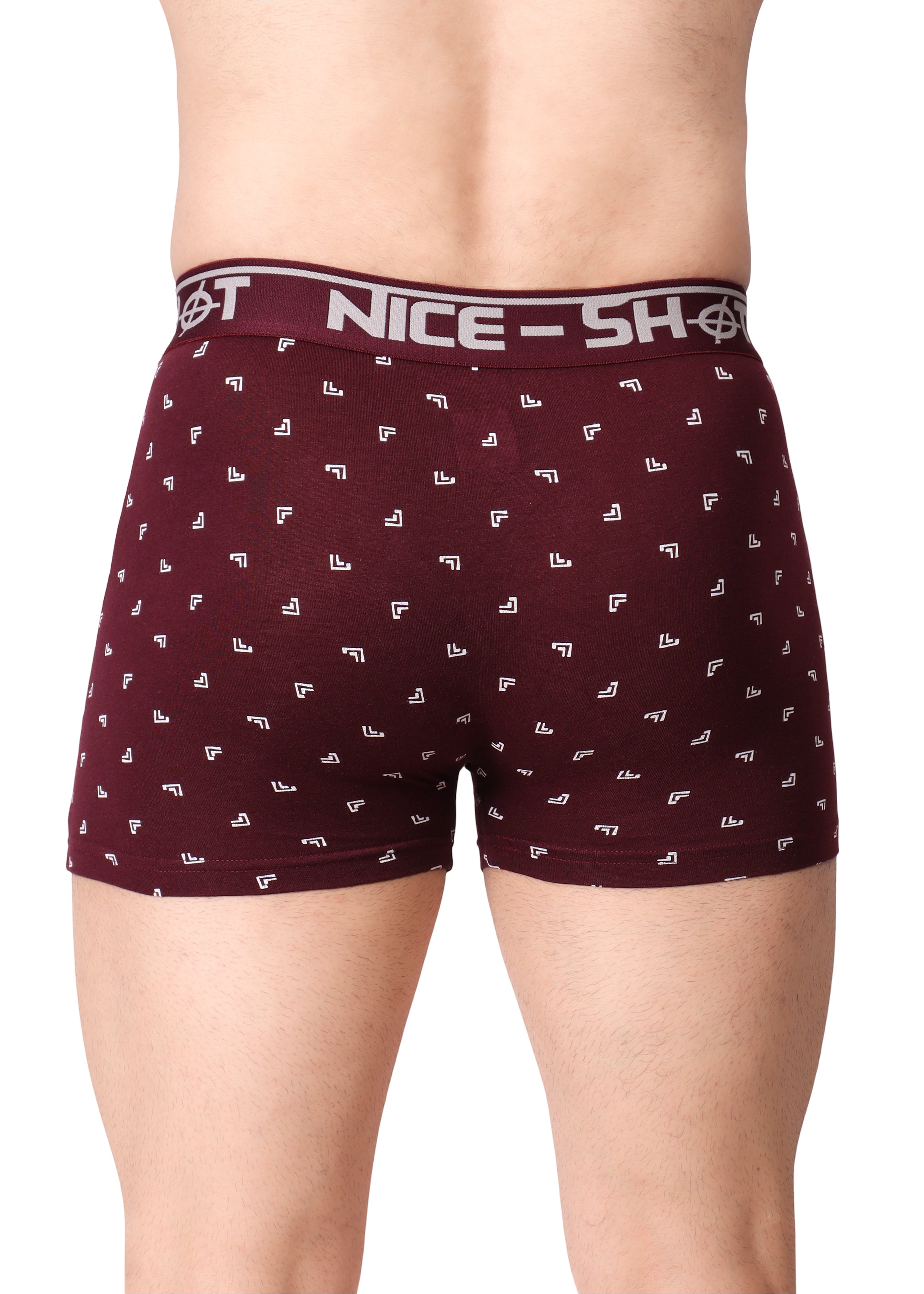 Men’s Boxer Briefs – Maroon Micro Print Design