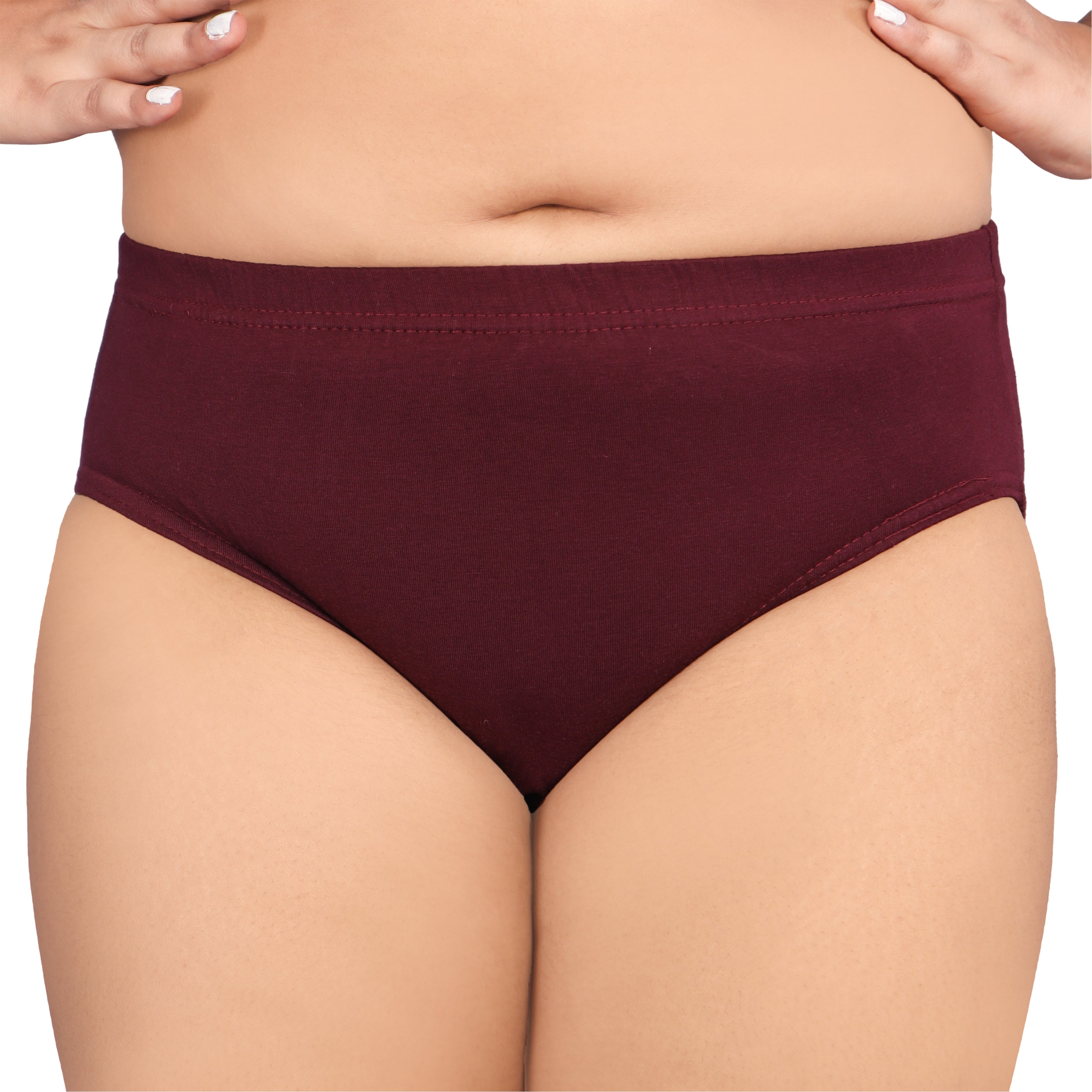 Women’s Seamless High-Waist Briefs – Maroon