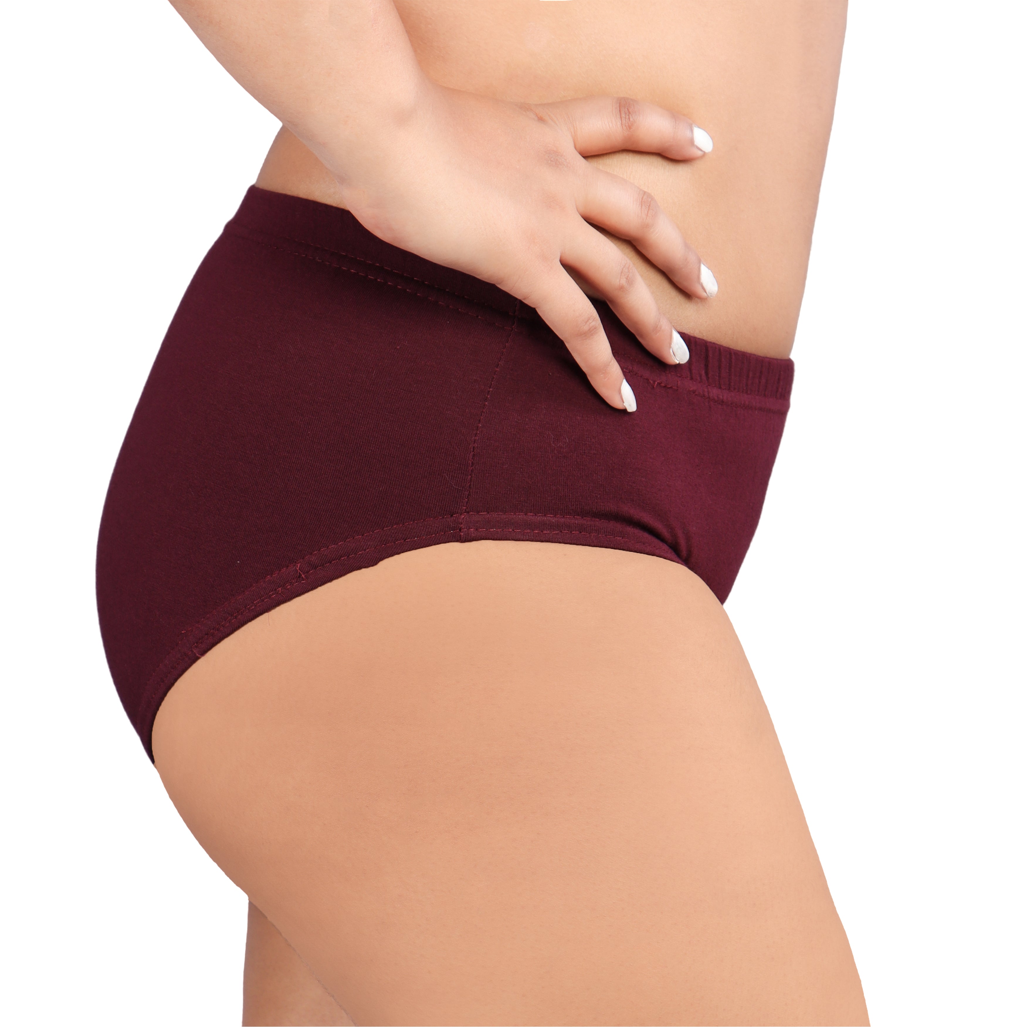 Women’s Seamless High-Waist Briefs – Maroon