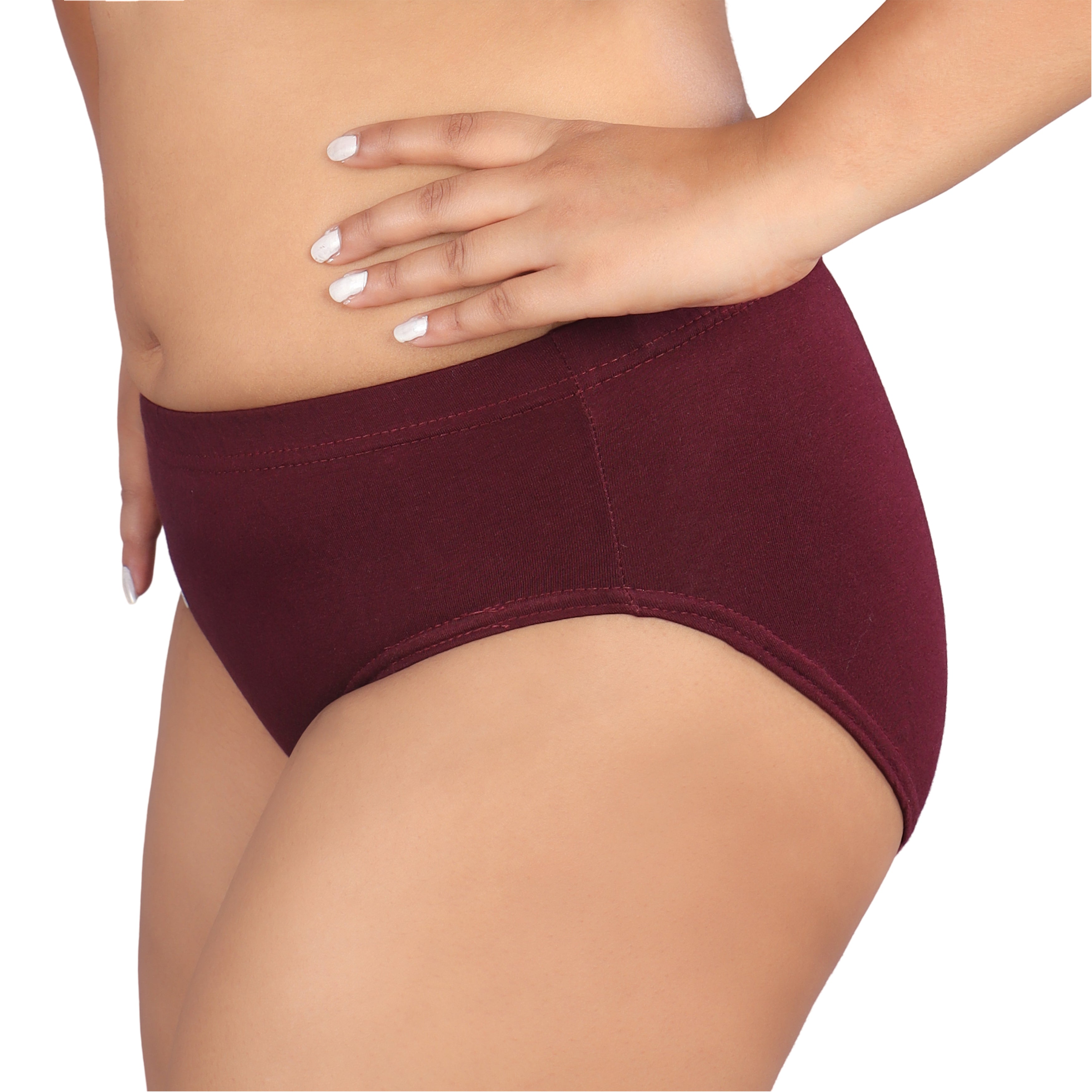 Women’s Seamless High-Waist Briefs – Maroon