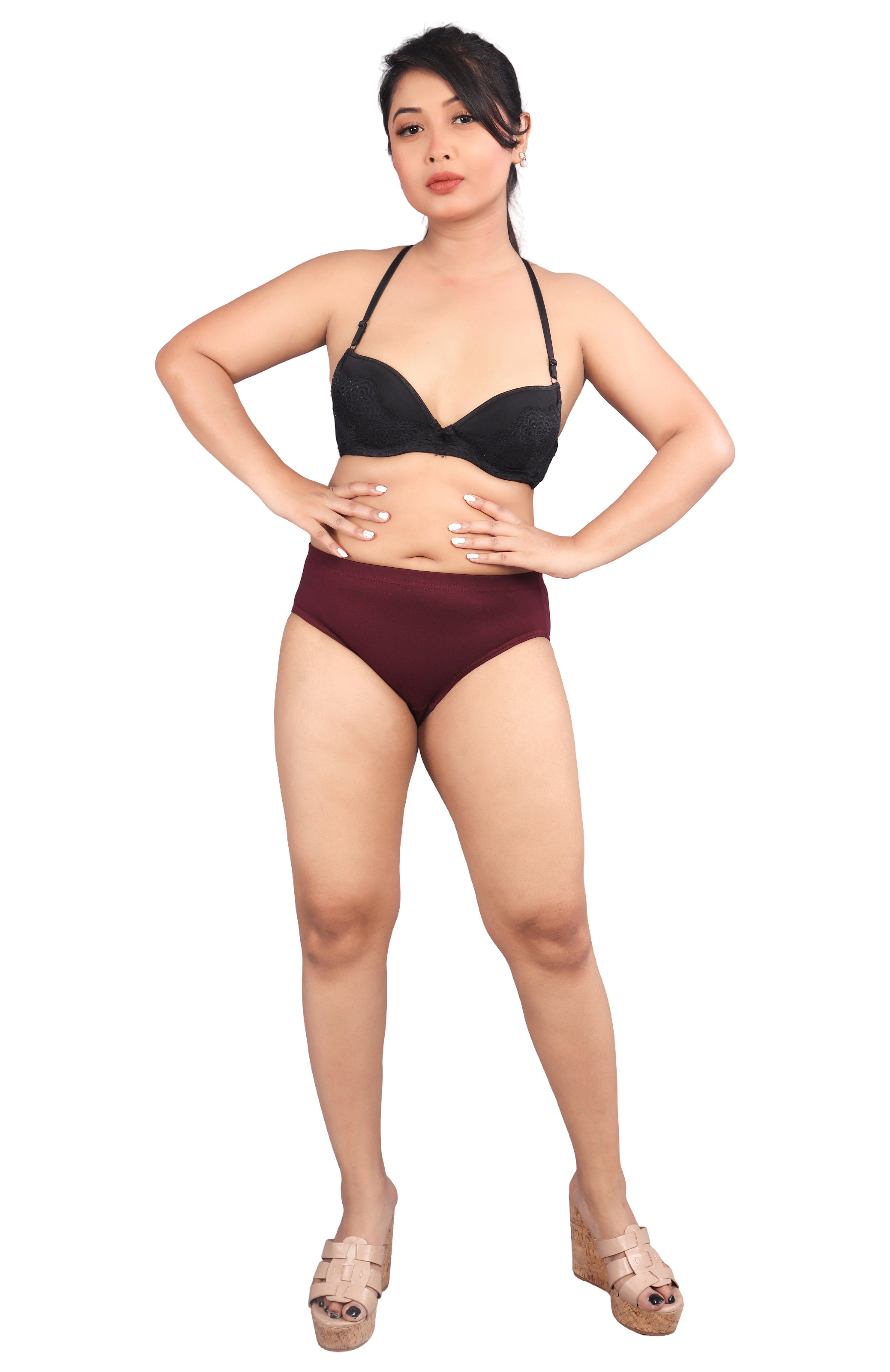 Women’s Seamless High-Waist Briefs – Maroon