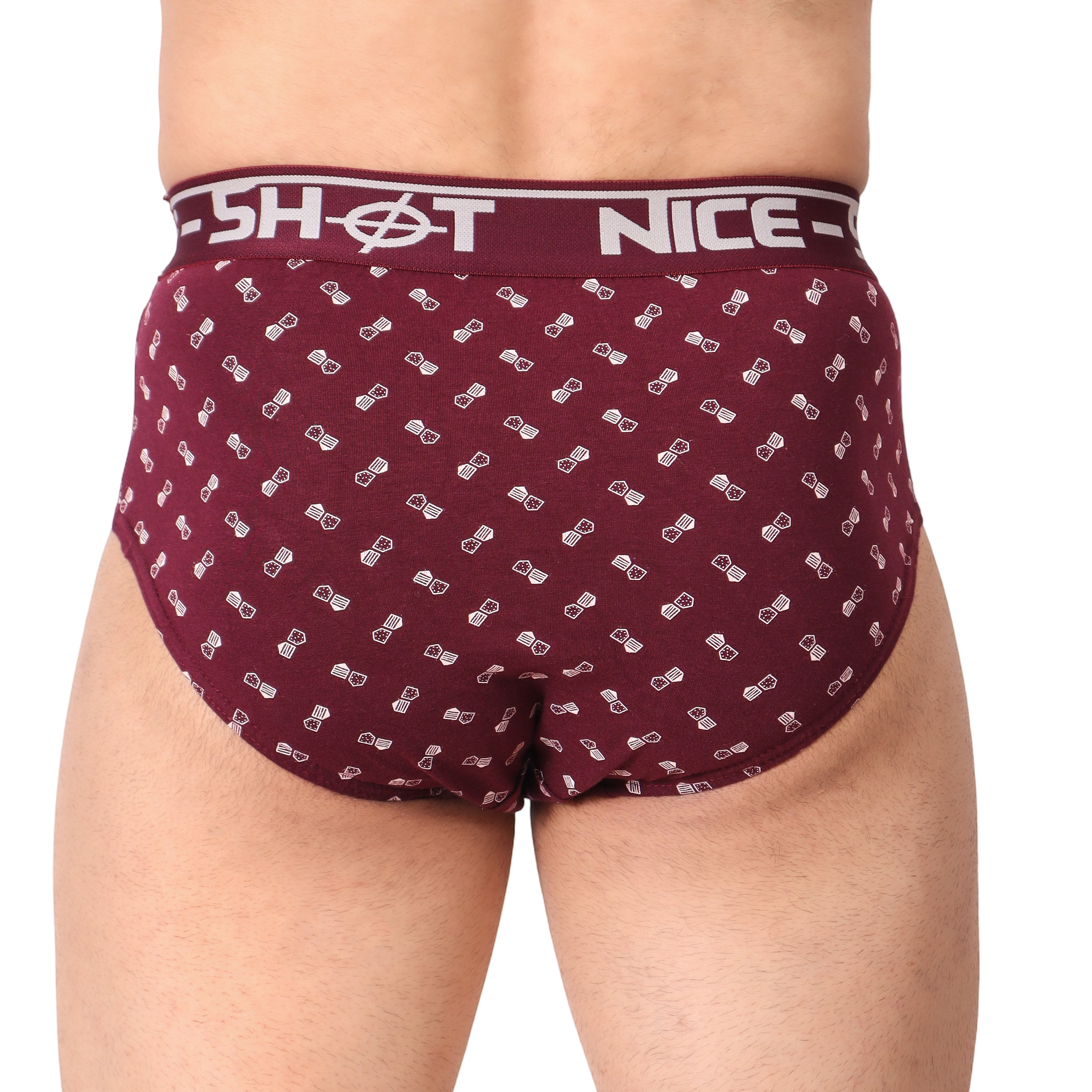 Men’s Maroon Printed Briefs – Urban Edge by NICE SHOT