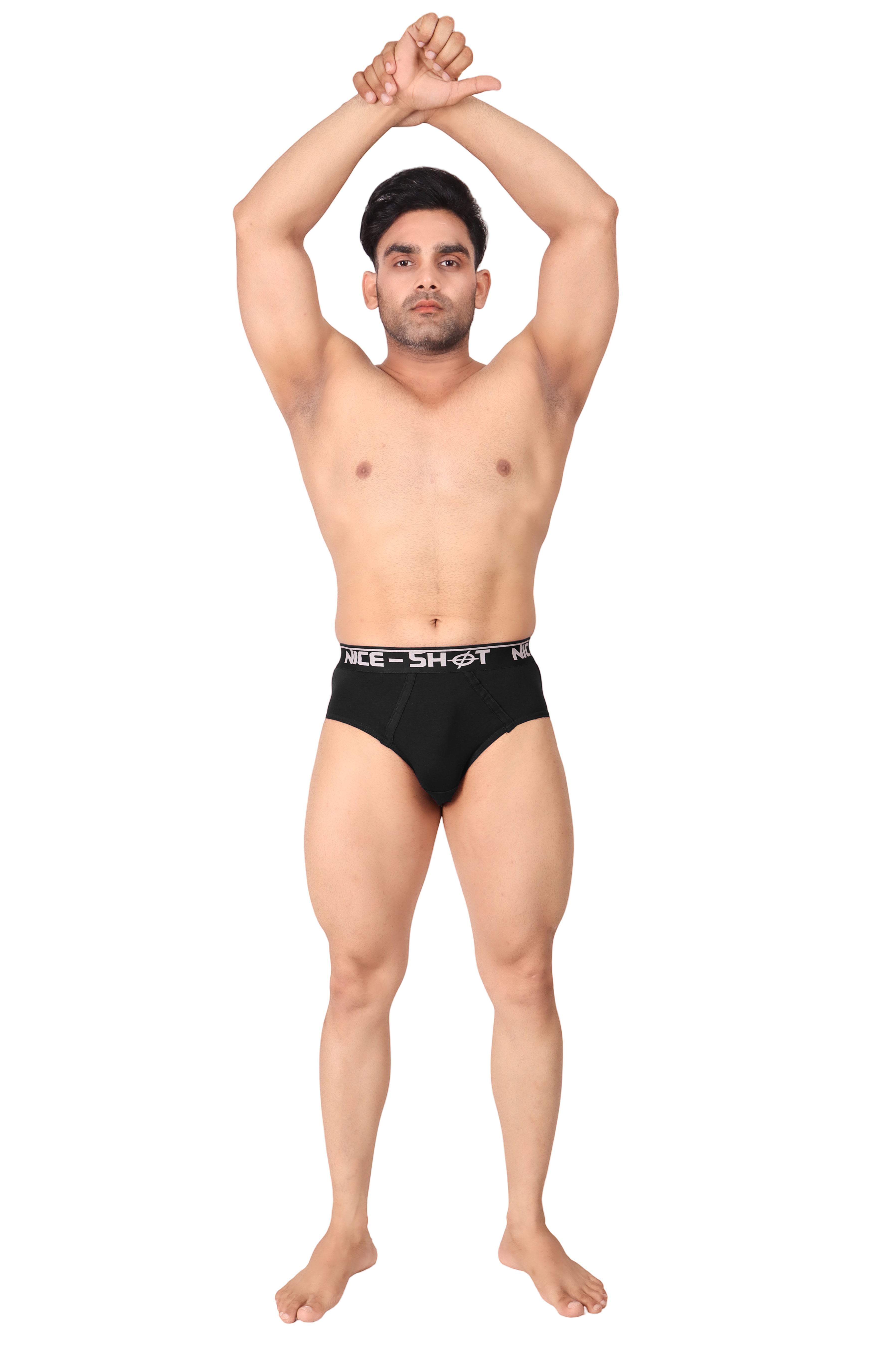 Men’s Solid Black Briefs – Core Classic by NICE SHOT
