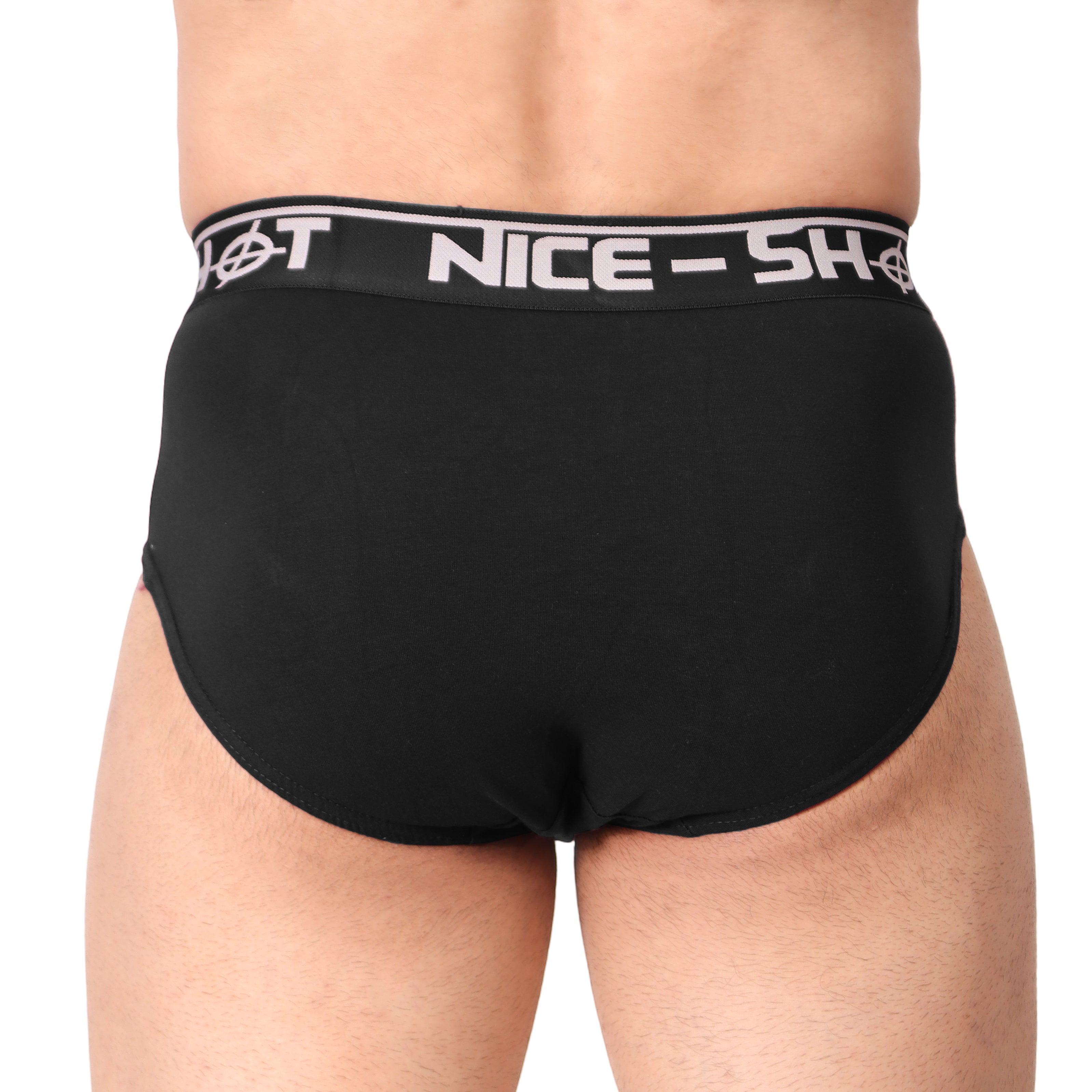 Men’s Solid Black Briefs – Core Classic by NICE SHOT