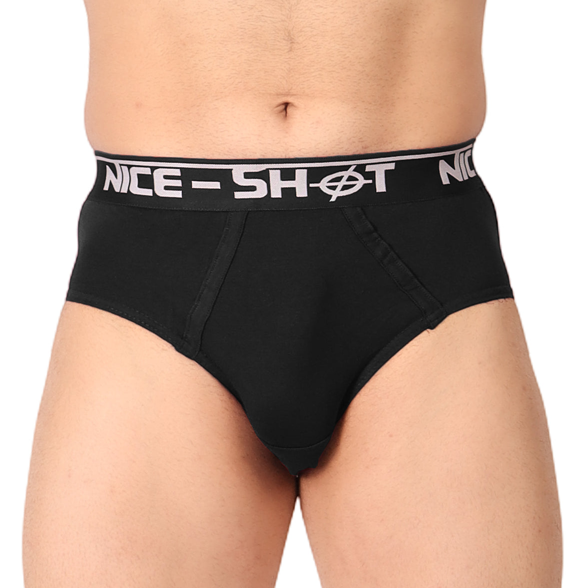 Men’s Solid Black Briefs – Core Classic by NICE SHOT