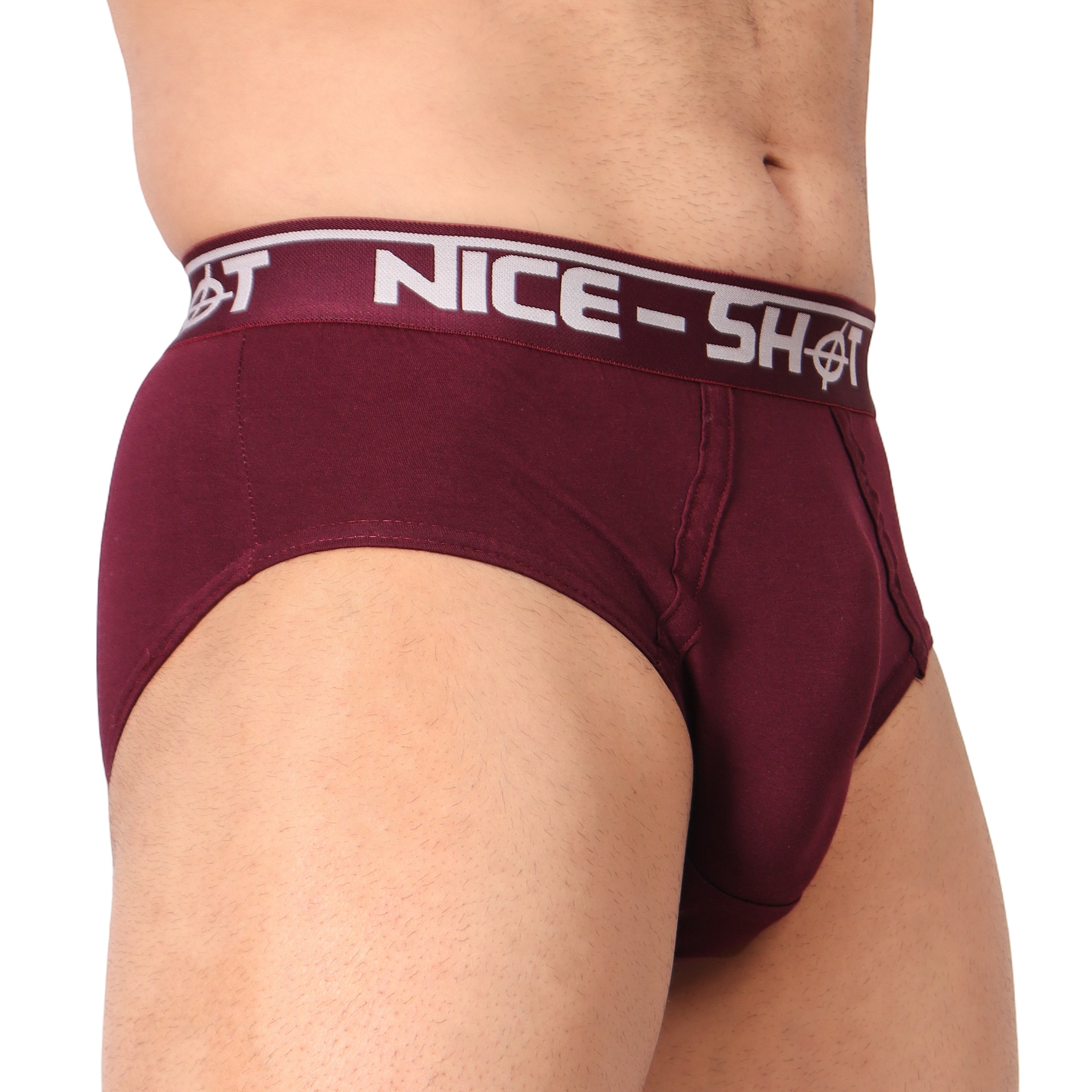 Men’s Maroon Briefs – Luxe Comfort by NICE SHOT