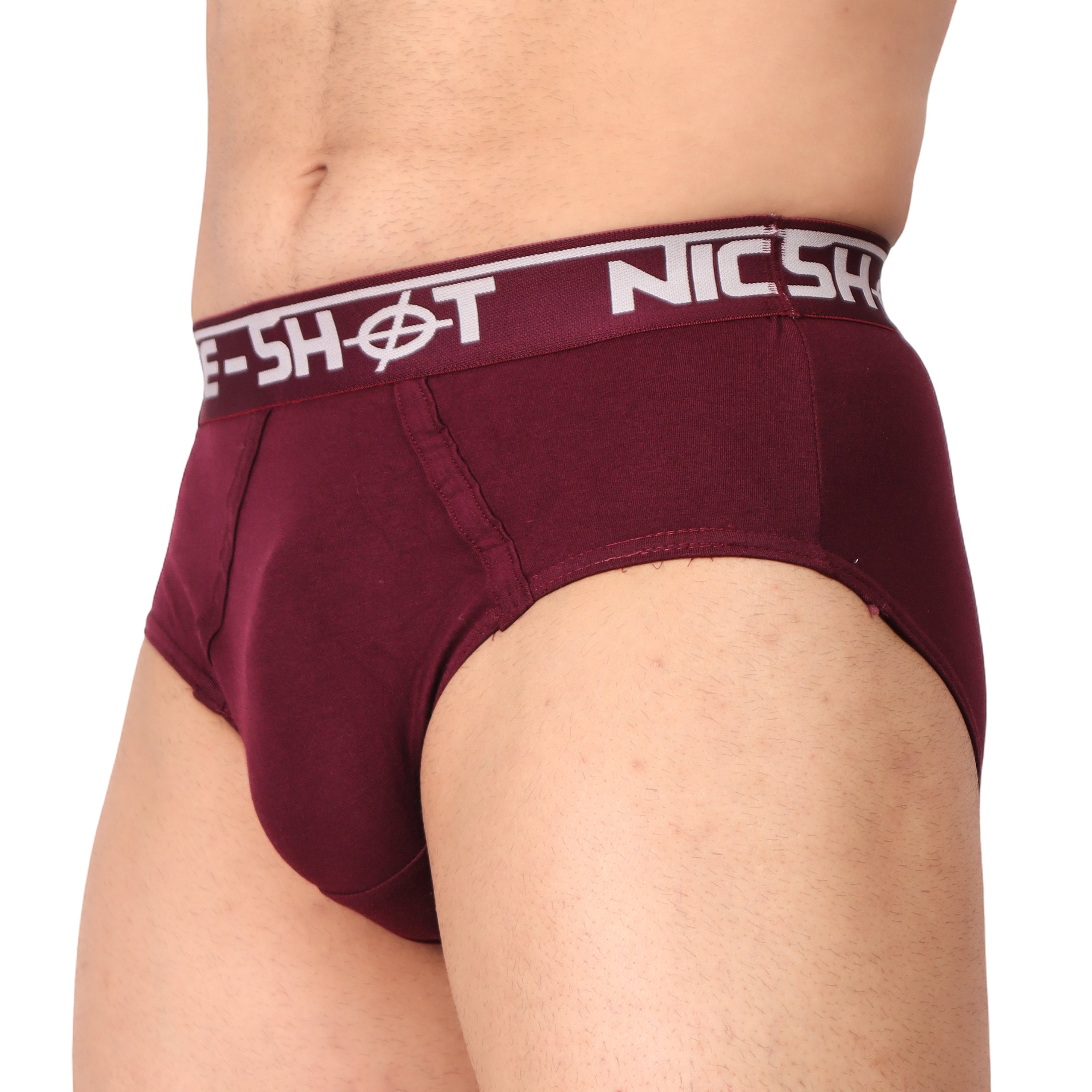 Men’s Maroon Briefs – Luxe Comfort by NICE SHOT