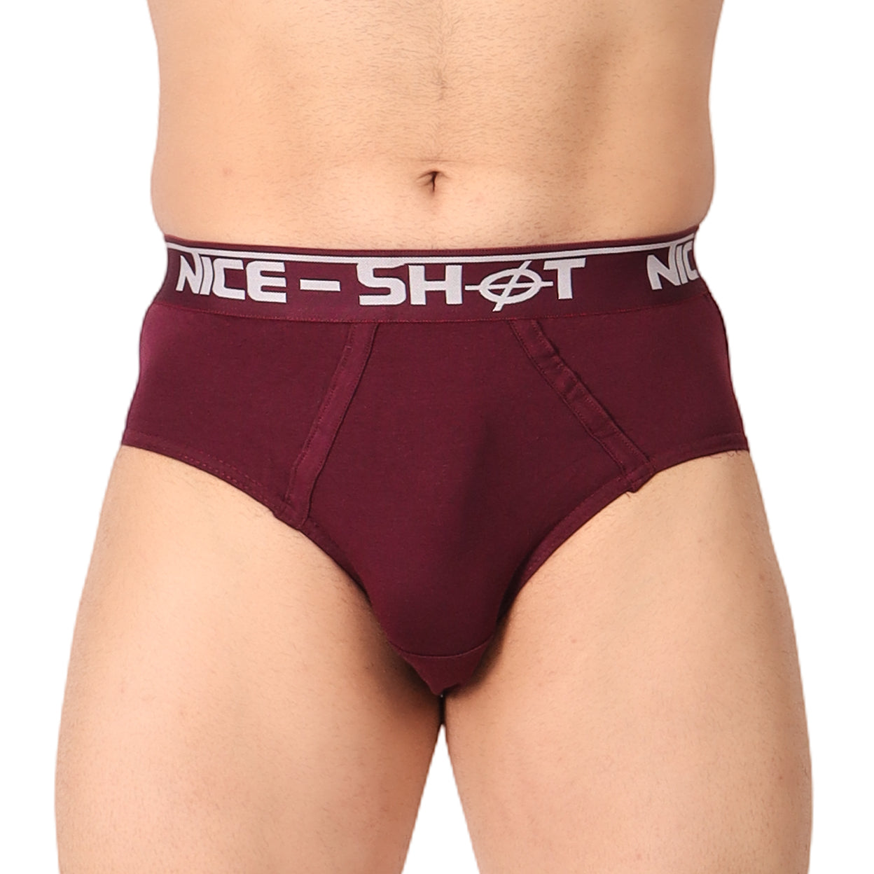 Men’s Maroon Briefs – Luxe Comfort by NICE SHOT